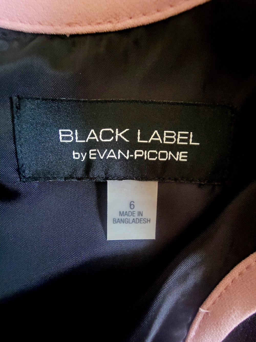 Black Label by Evan-Picone Contrast Piping Sheath Office Work Dress Black Pink 6 - Picture 4 of 5